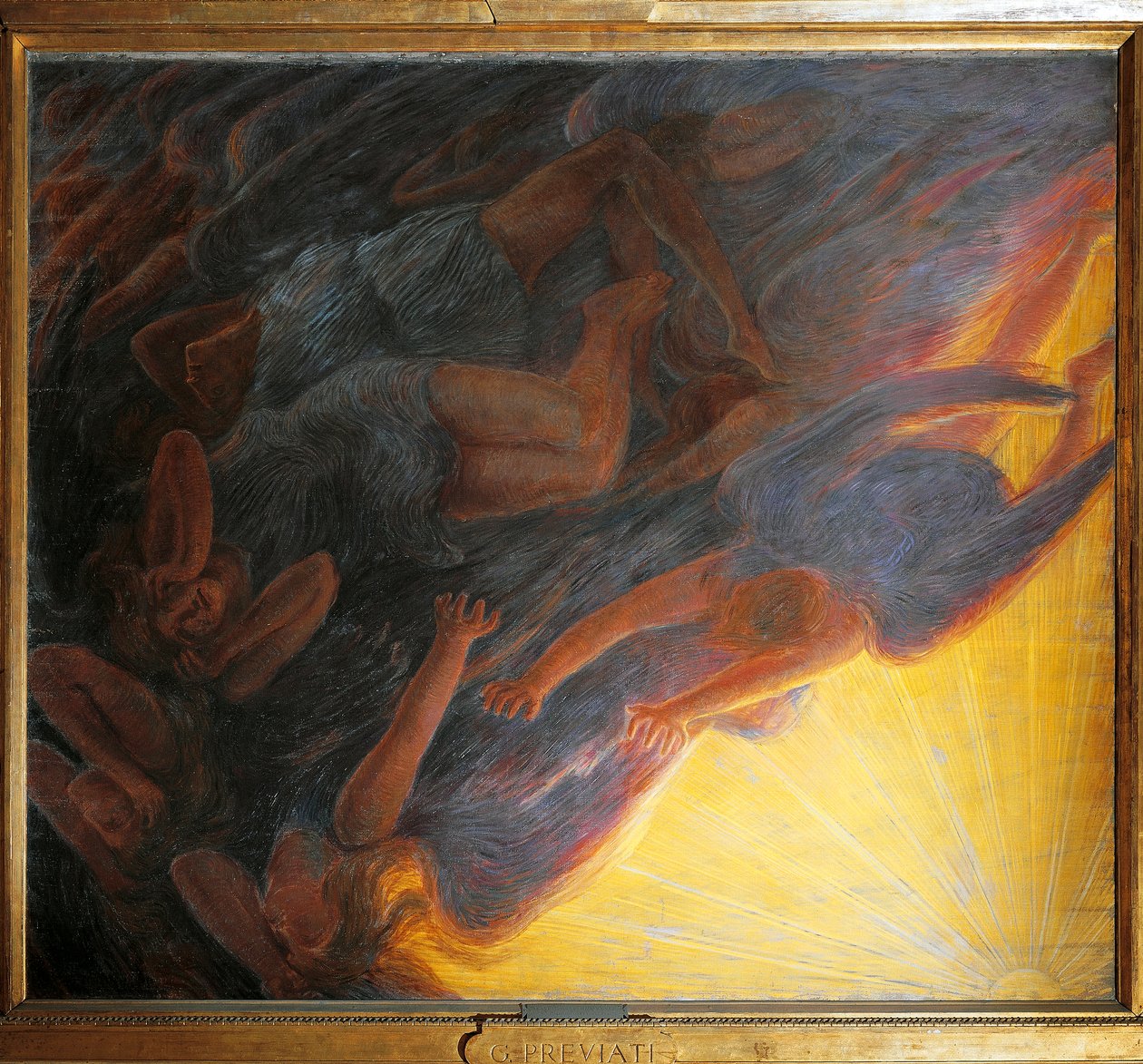 Angyalok bukása, triptichon központi panel alkotó: Gaetano Previati