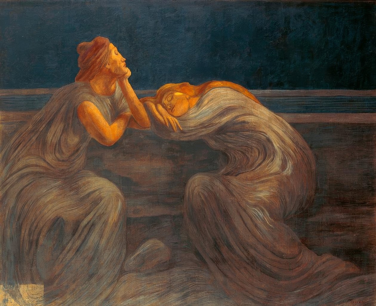 Nocturne, 1908, Gaetano Previati (1852–1920). alkotó: Gaetano Previati