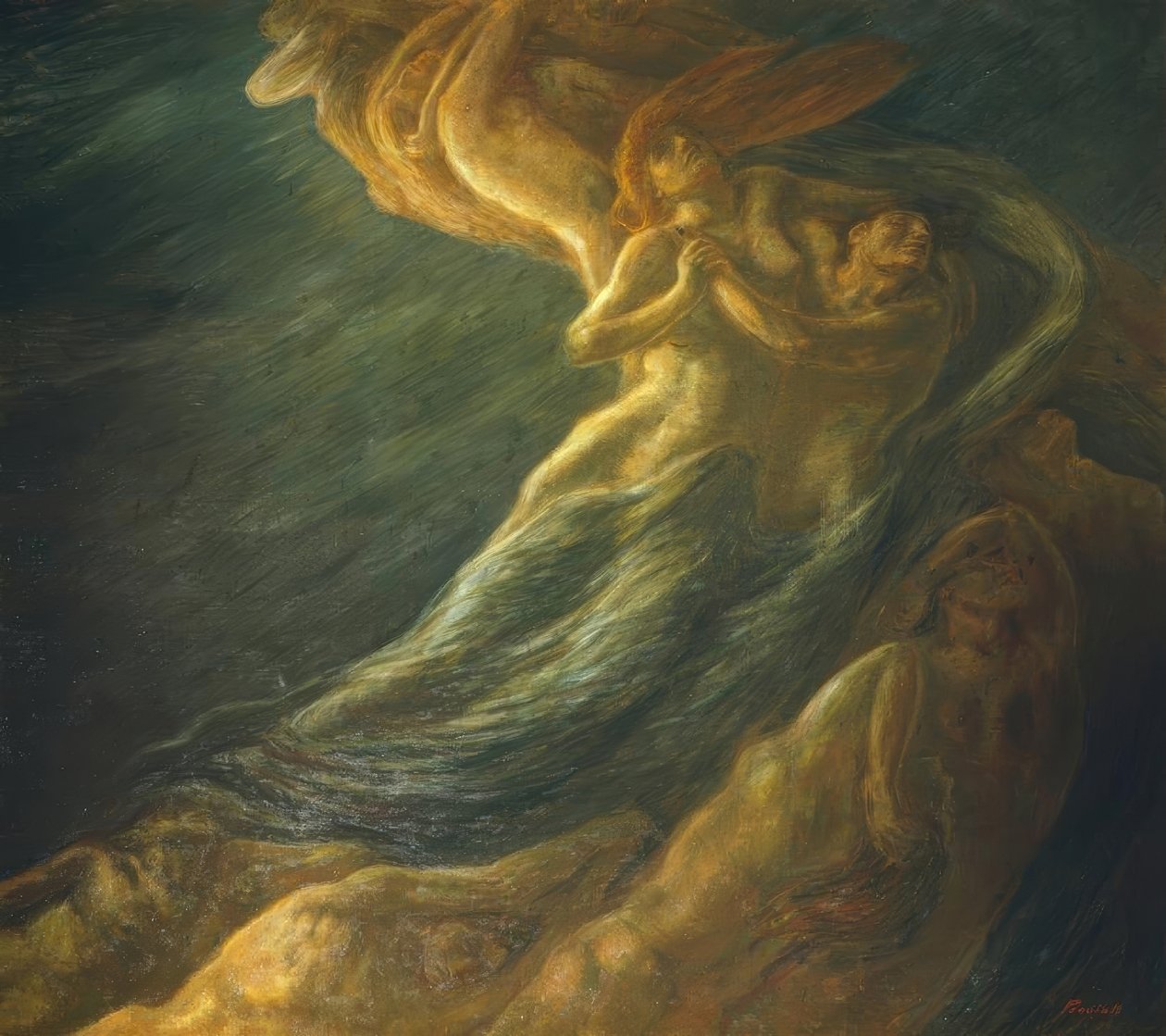 Paolo és Francesca, 1901, alkotó: Gaetano Previati