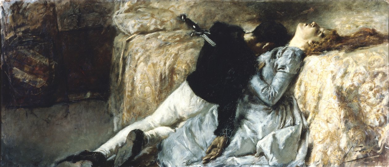 Paolo és Francesca, 1887 körül. alkotó: Gaetano Previati