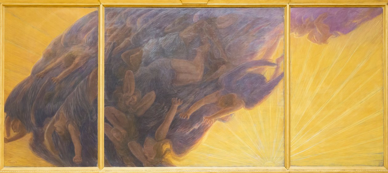 Az angyalok bukása, c. 1913, Gaetano Previati (olaj, vászon) alkotó: Gaetano Previati