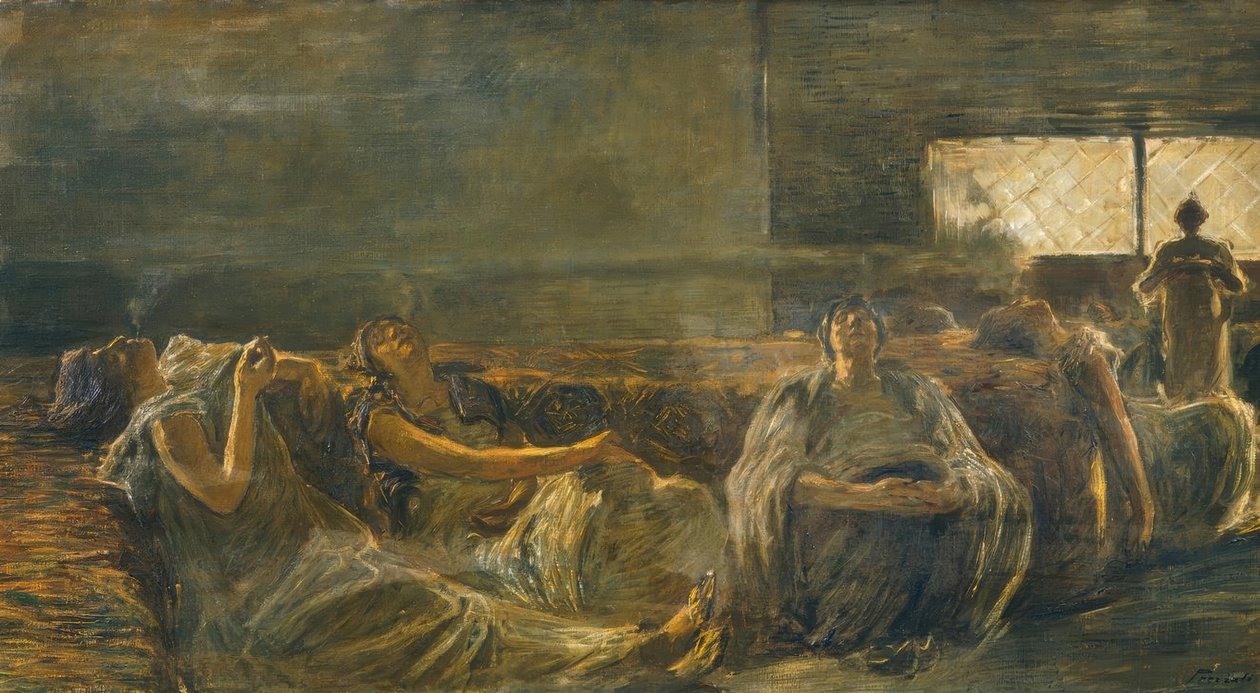Az ópiumfüstölők, Gaetano Previati (1852–1920). alkotó: Gaetano Previati