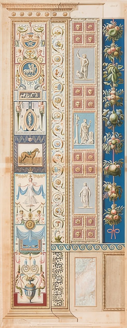 Pilaster Loggia II (dísz nyereg lóval a középső részben) alkotó: Gaetano Savorelli