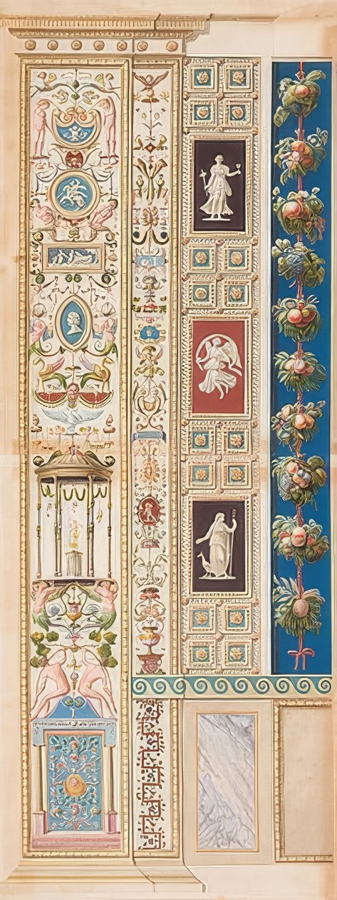 Pilaszter Loggia XIII (dísz Diana templomával a közepén) alkotó: Gaetano Savorelli
