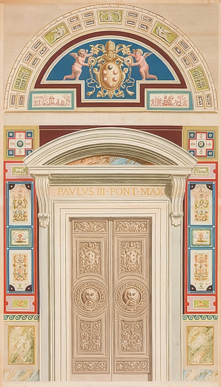 Loggia ajtaja, kerete és lunettája XIII alkotó: Gaetano Savorelli