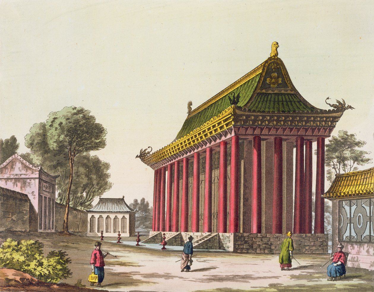 A Yuen-Ming-Yuan-i Európai Palota, Giulio Ferrario Le Costume Ancien et Moderne című illusztrációja, az 1820-as és 30-as évek körül megjelent alkotó: Gaetano Zancon