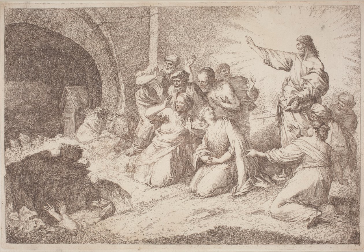 Lázár feltámasztása alkotó: Gaetano Zompini, after Giovanni Benedetto Castiglione
