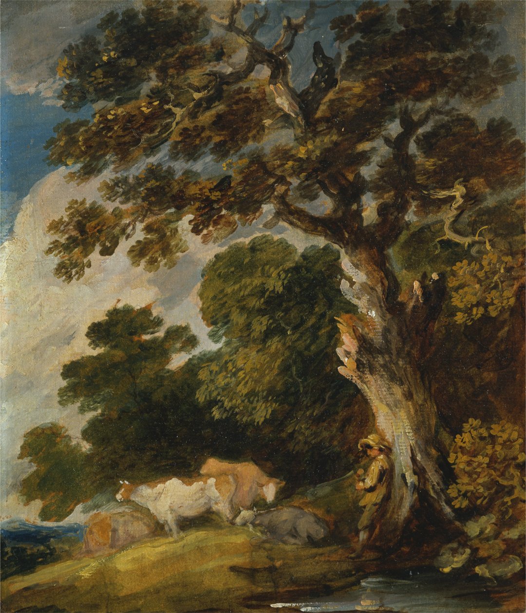 Erdős táj marhákkal és pásztorokkal alkotó: Gainsborough Dupont
