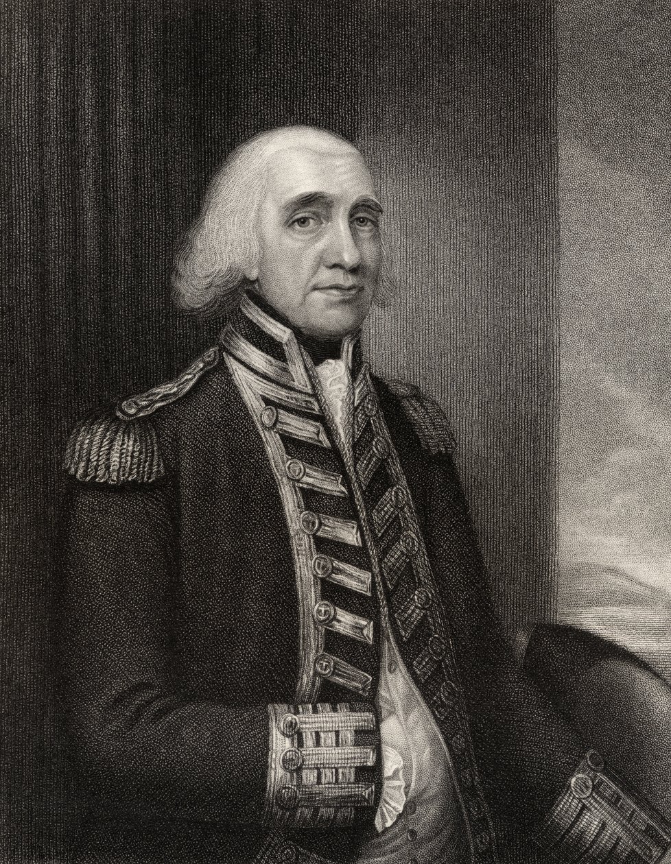 Richard Howe admirális, W.T. Fry metszete, a National Portrait Gallery III. kötetéből, 1835 körül megjelent (litho) alkotó: Gainsborough Dupont