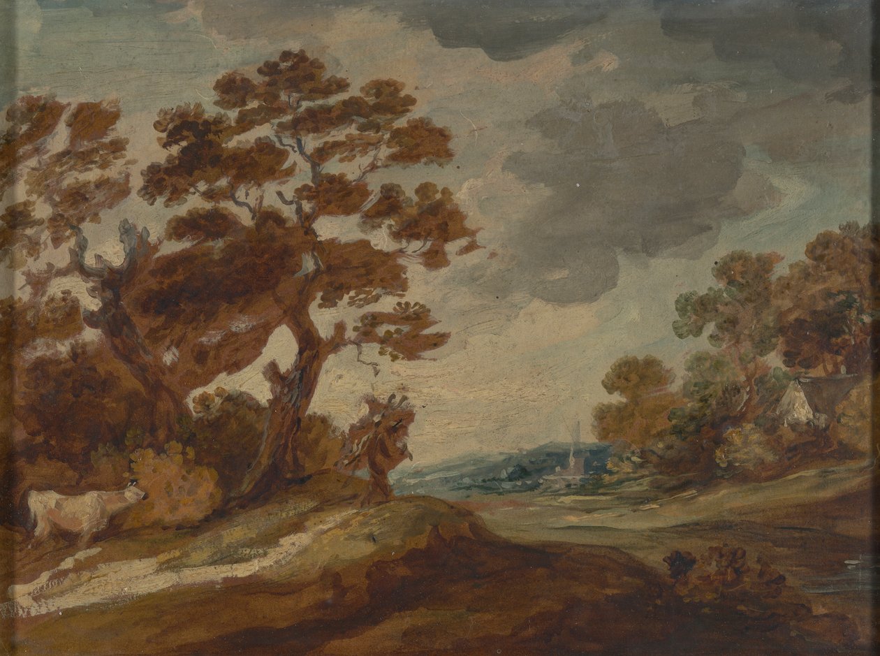 Táj: Tehén a bal előtérben alkotó: Gainsborough Dupont