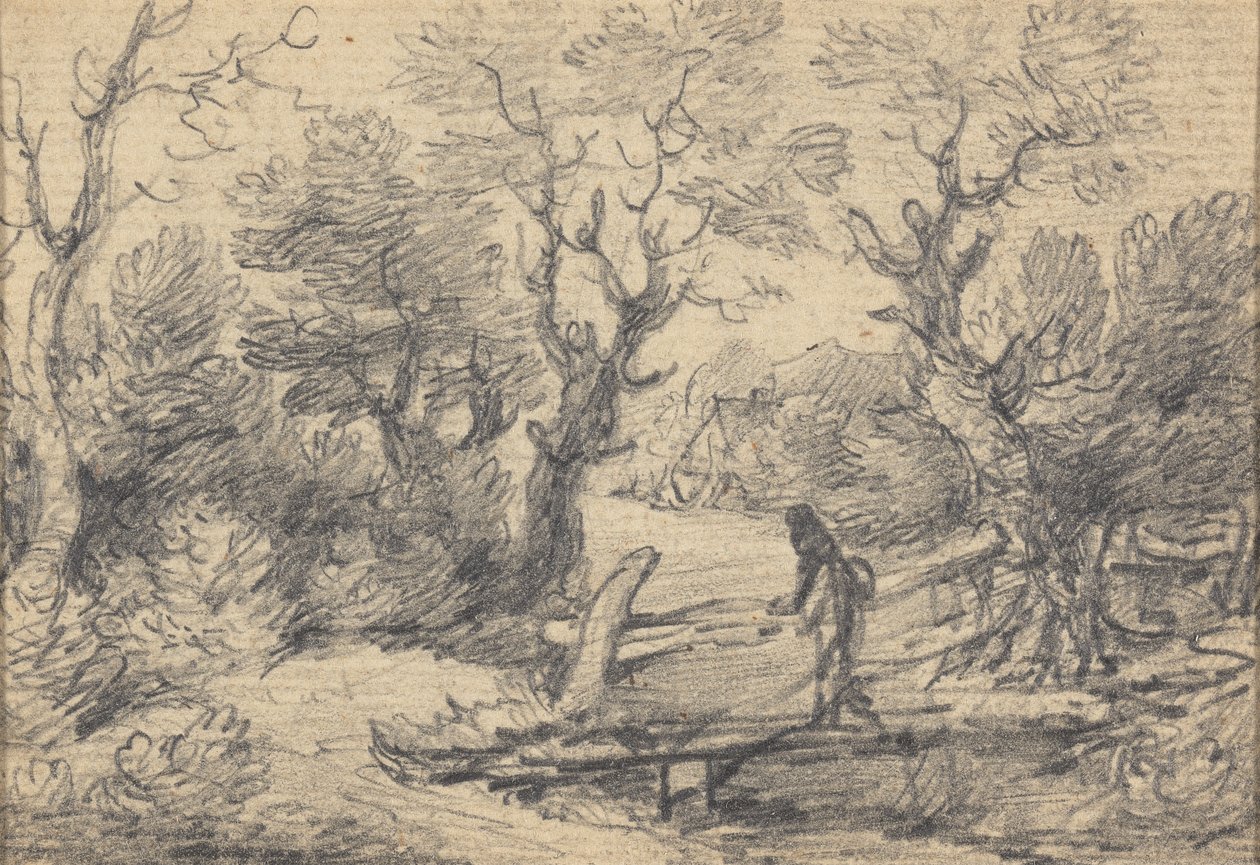 Táj figurával a gyaloghídon alkotó: Gainsborough Dupont