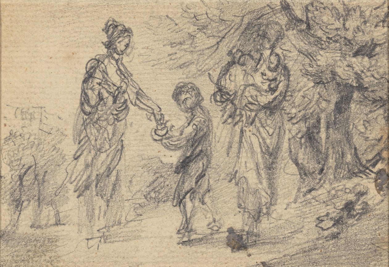 Táj két nő és gyermek alkotó: Gainsborough Dupont