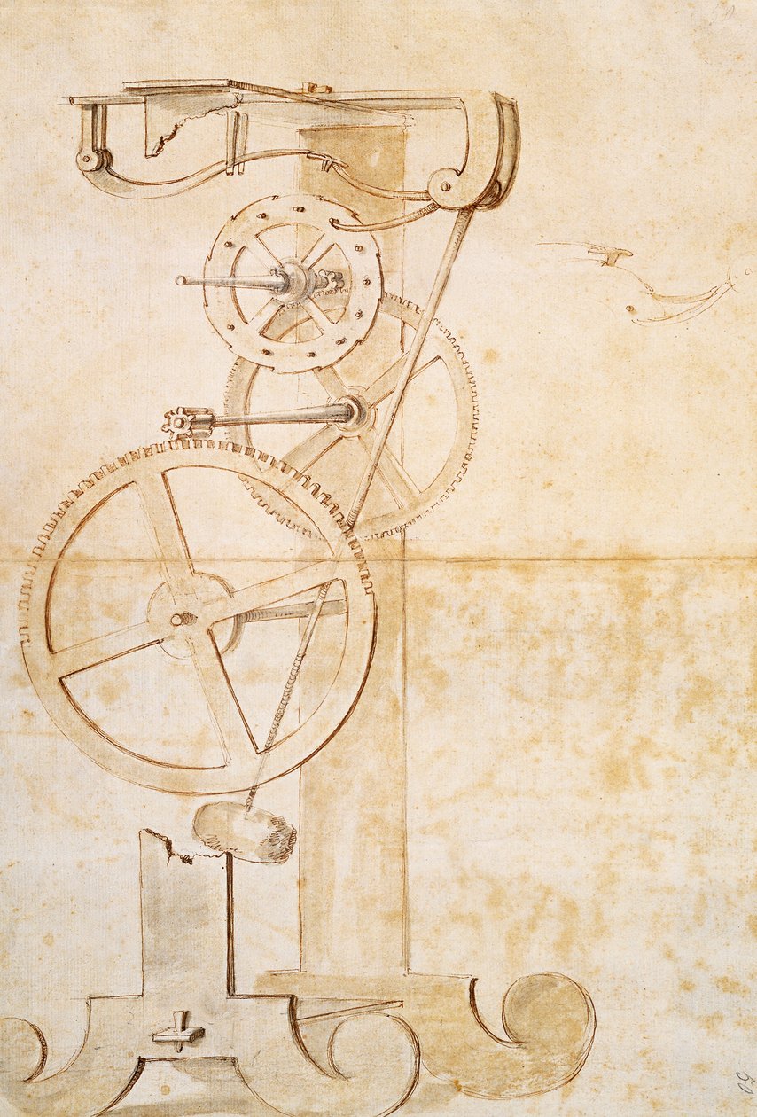 Galilei ingaórájának rajza, Galileo Galilei (1564-1642) kézirata, 85 gal, f 50 r. alkotó: Galileo Galilei