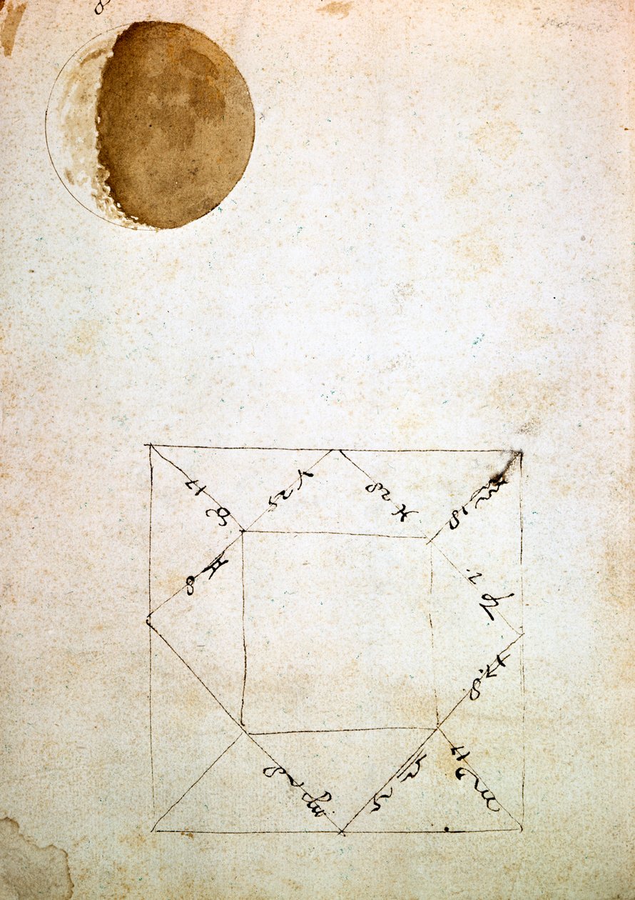 Gal. 48, c. 29b, fólió a "Starterus Nuncius"-tól alkotó: Galileo Galilei