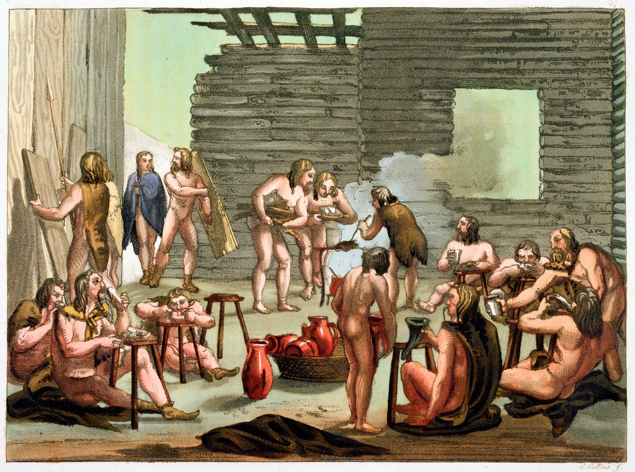 Egy ókori kelta vagy gall tábor, 1800-1818 körül alkotó: Gallo Gallina