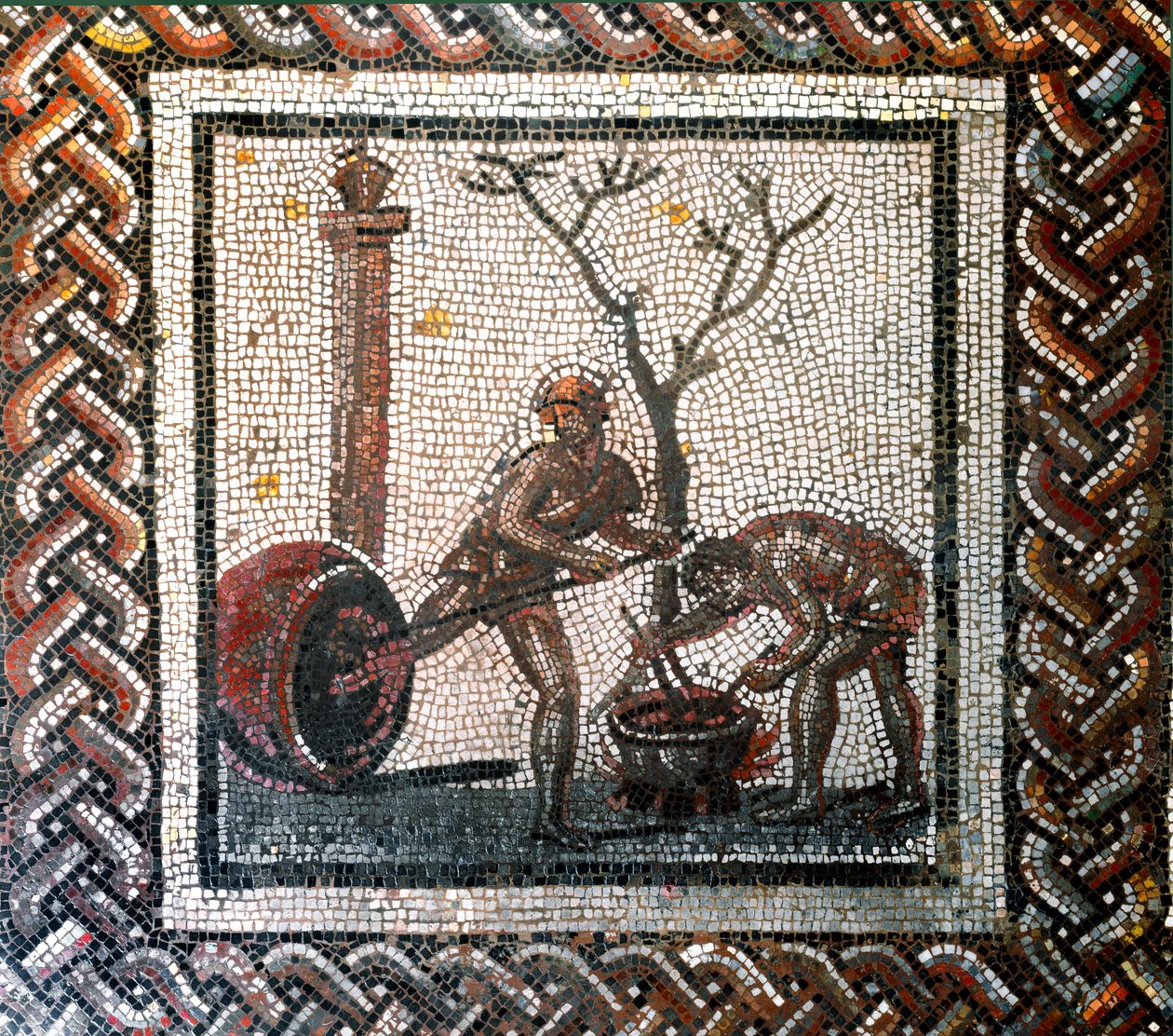 Jar pusztító jelenet. (mozaik, 2. vége, 3. század eleje) alkotó: Gallo Roman