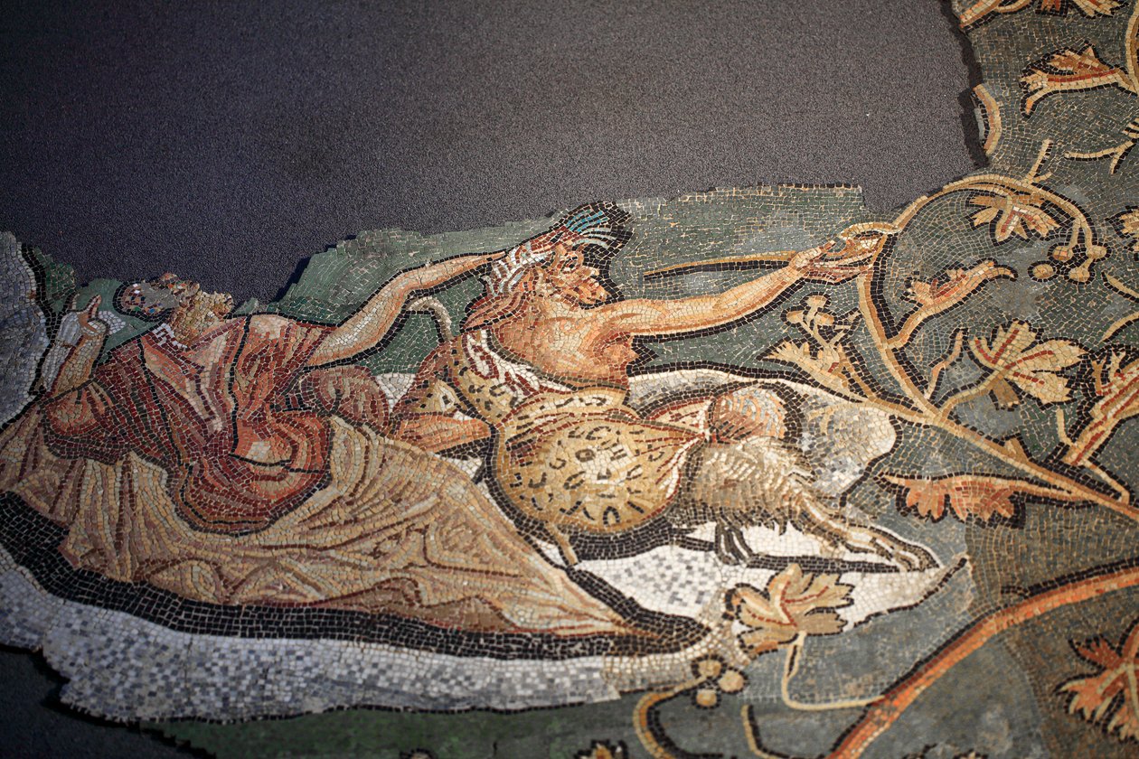 Lükurgosz büntetését ábrázoló mozaik alkotó: Gallo-Roman