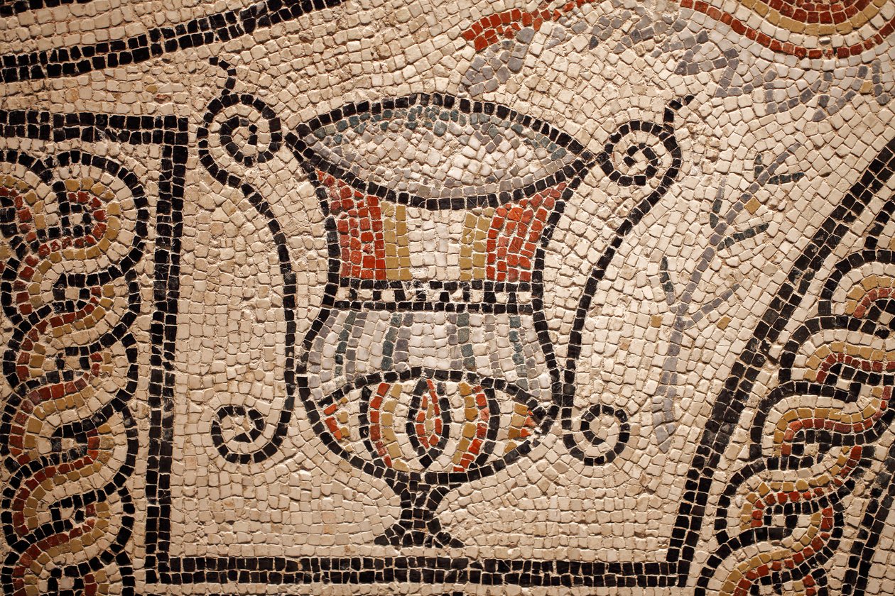 Mozaik halakkal, részlet alkotó: Gallo-Roman Gallo-Roman
