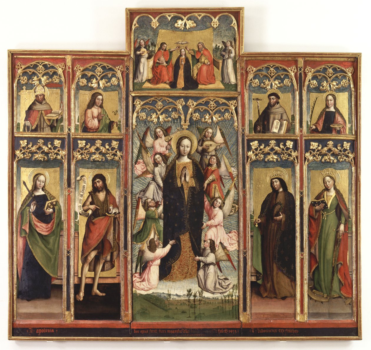 Szűz Mennybemenetele poliptichon, 1493 alkotó: Gandolfino da Roreto
