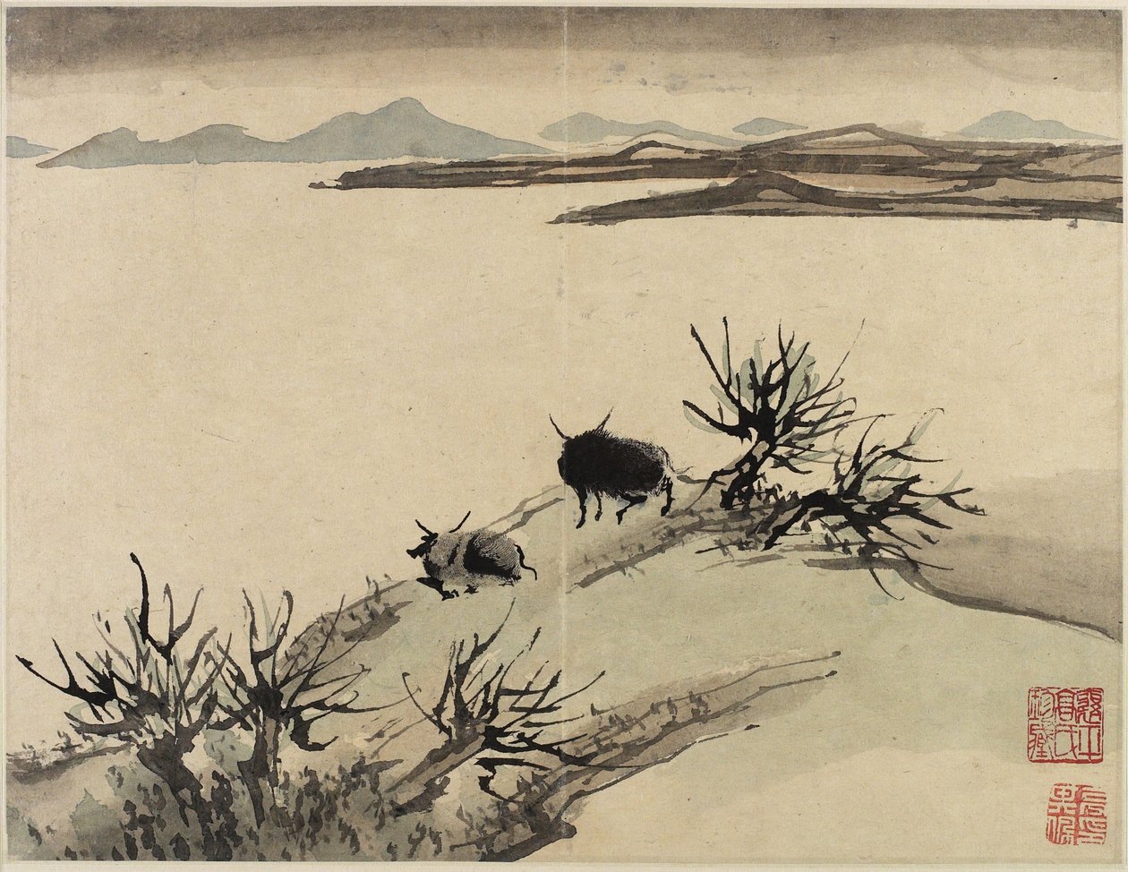 Finger Painting, egy tízes albumból, 1684 alkotó: Gao Qipei
