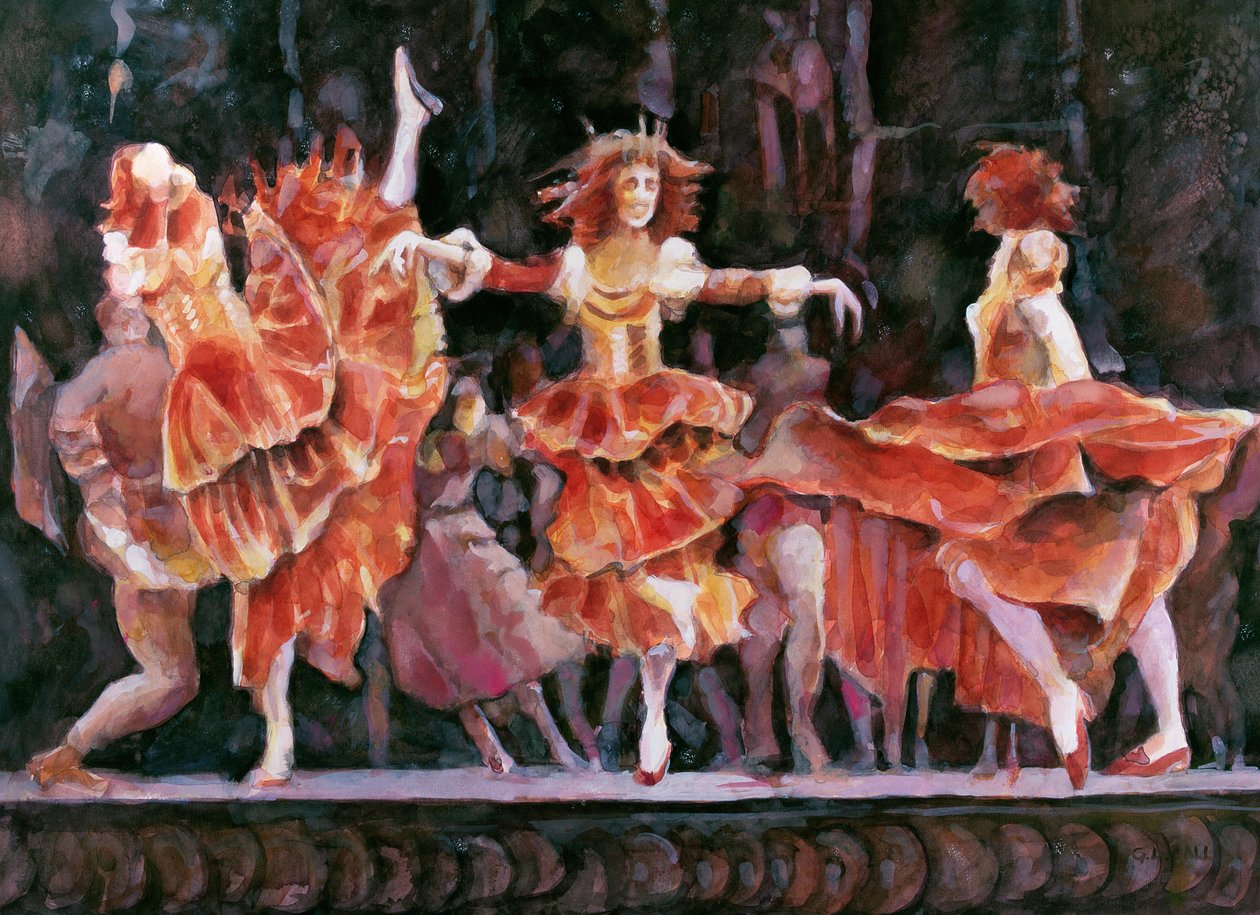 Jelenet a Rómeó és Júliából, Royal Ballet, Covent Garden (wc papíron) alkotó: Gareth Lloyd Ball