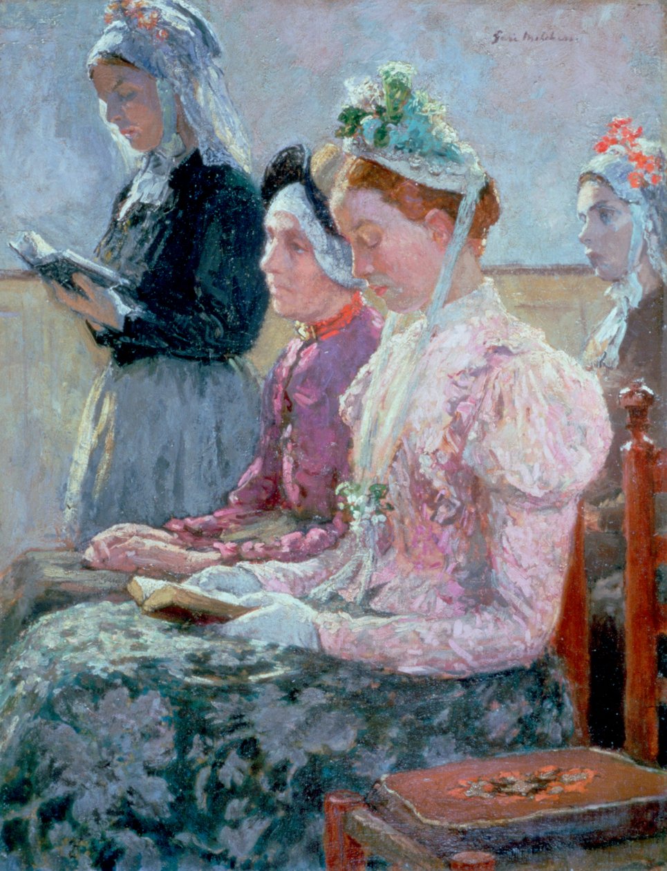 Vasárnap reggel, 1900 körül alkotó: Julius Garibaldi Melchers