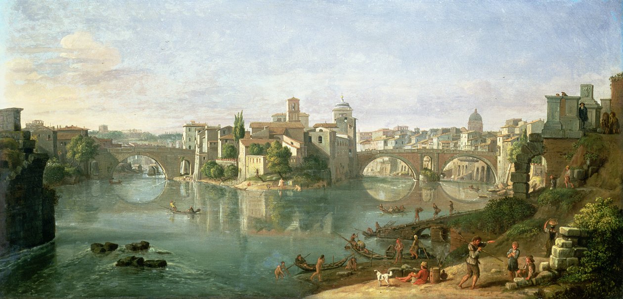 A Tibériai-sziget Rómában, 1685 alkotó: Gaspar van Wittel