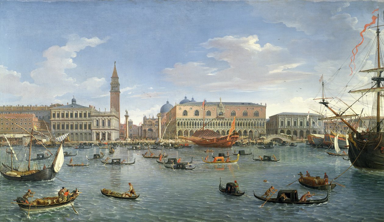 Kilátás Velencére San Giorgio szigetéről, 1697 alkotó: Gaspar van Wittel