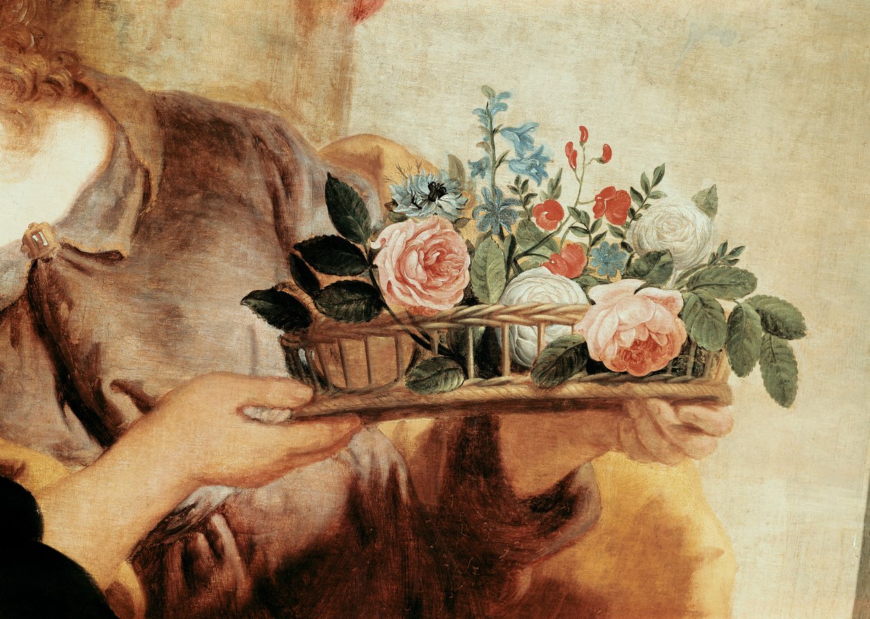 Rózsafüzér Szűzanya, a virágkosár részlete alkotó: Gaspar De Crayer