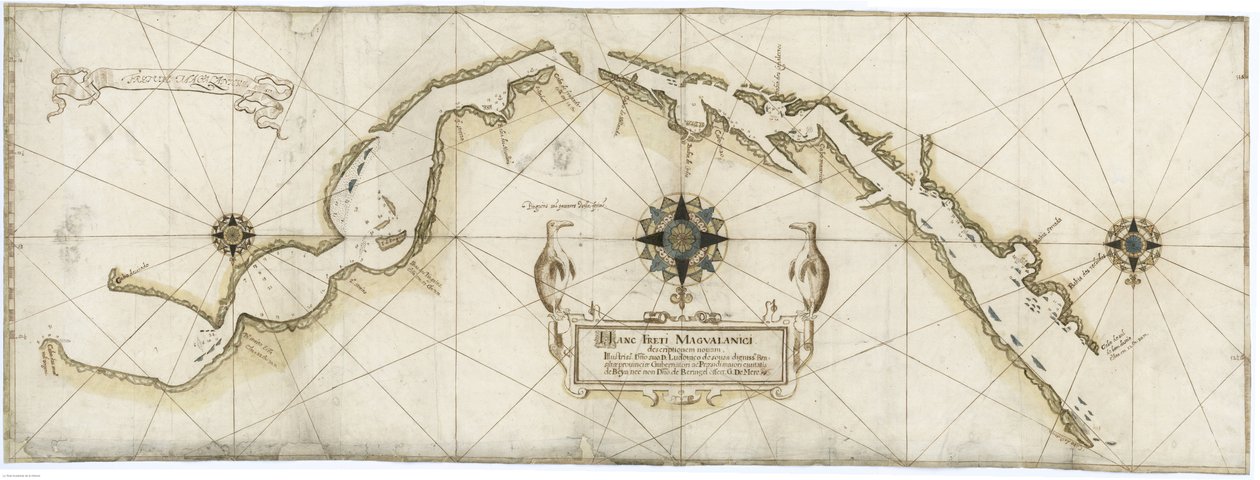 A Magellán -szoros általános térképe, amelyet Gaspar de Mere készített 1617 -ben, Jan Outghersz térképei alapján alkotó: Gaspar de Mere