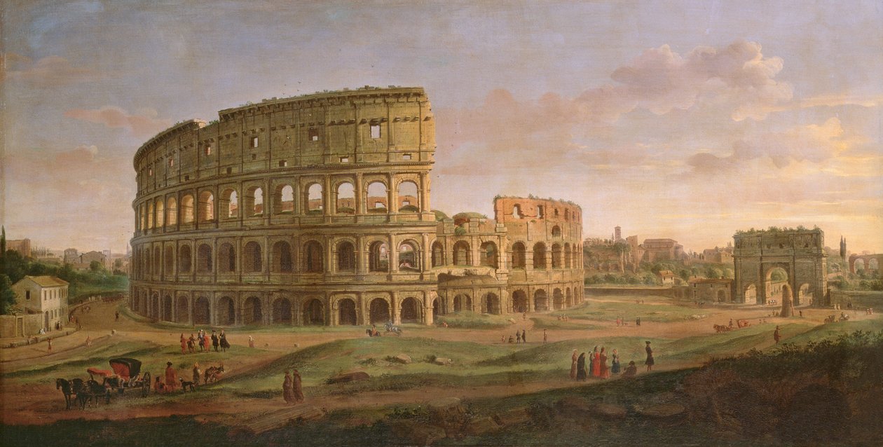 Kilátás a Colosseumra Konstantin ívével, 1716 körül alkotó: Gaspar van Wittel