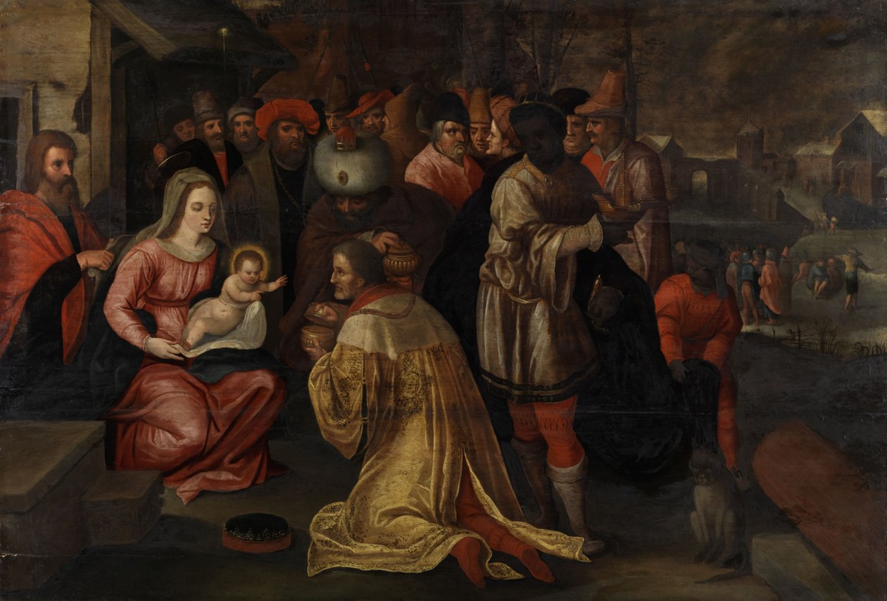 A három bölcs a gyermek imádatában alkotó: Gaspar van den Hoecke
