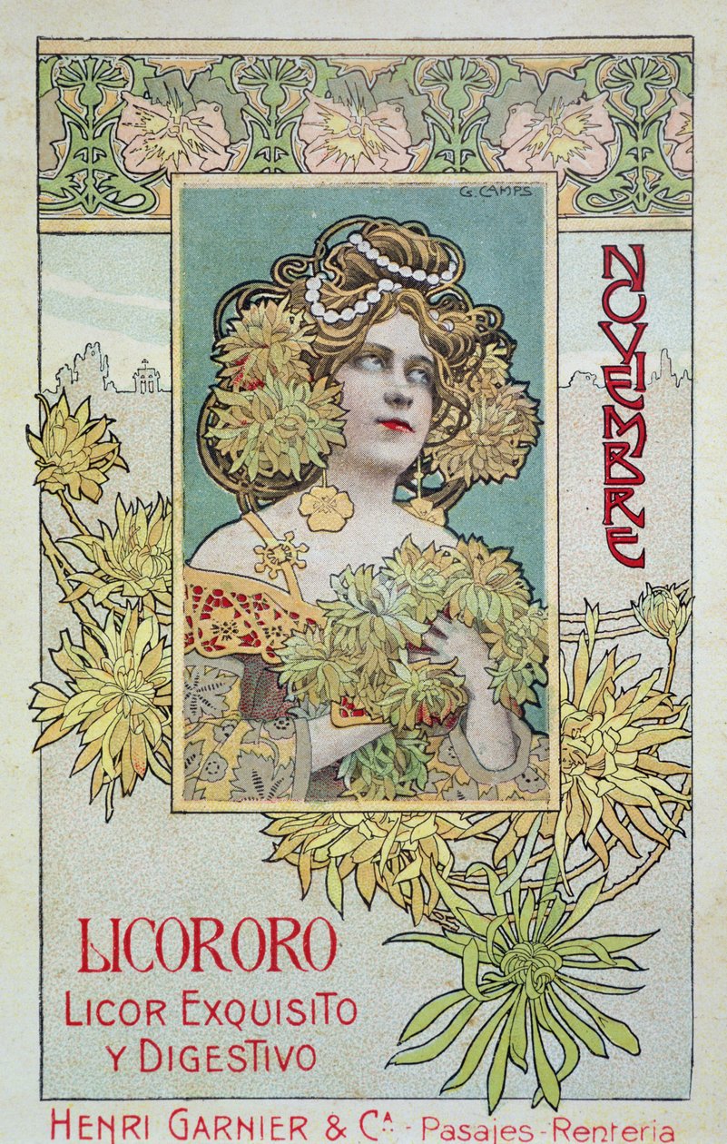 november, a Henri Garnier & Co. naptárából. alkotó: Gaspar Camps Junyent