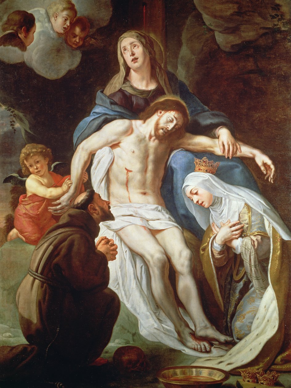 Pieta Assisi Szent Ferenccel (kb.1181-1226) és Magyar Szent Erzsébettel (1207-31) alkotó: Gaspar De Crayer