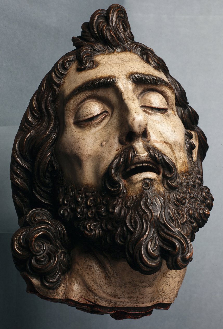 Keresztelő János feje (festett fa) alkotó: Gaspar Nunez Delgado