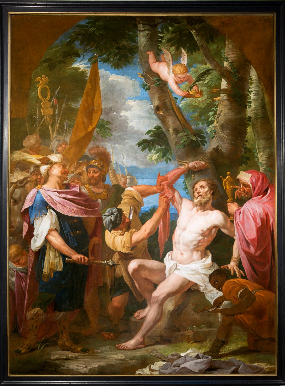 Plébániatemplom (Sint-Bartholomeuskerk). Belső. Festmény. Szent Bertalan vértanúja. Gaspar De Craeyer vagy J Van der Heyde (?). alkotó: Gaspar De Crayer
