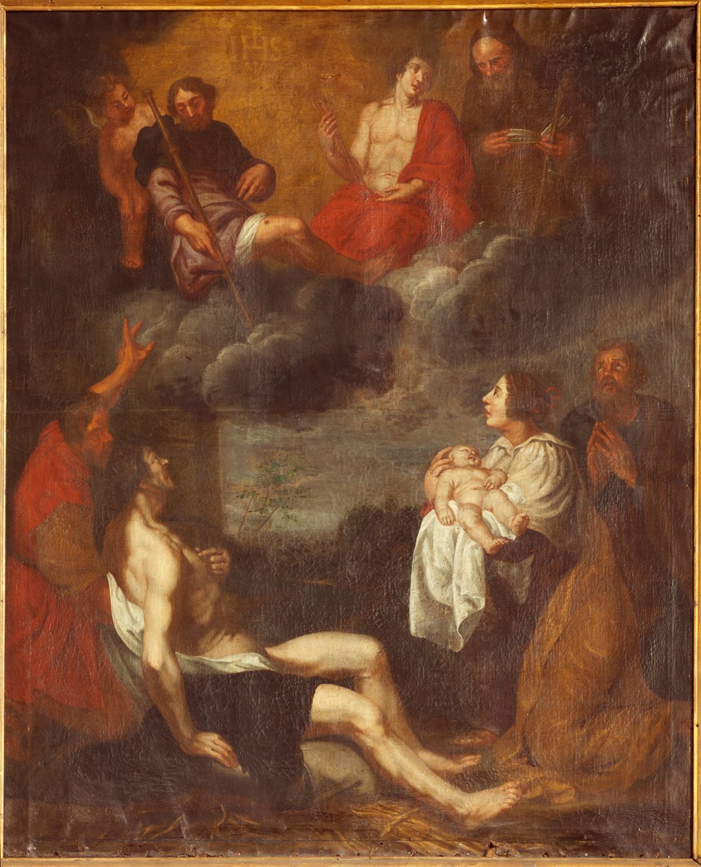 Plébániatemplom (Sint-Pieterskerk). Belső. Déli folyosó. Az oltár. Festmény. Krisztus születése. Attr. G De Craeyernek. 17. század. (festmény) alkotó: Gaspar De Crayer