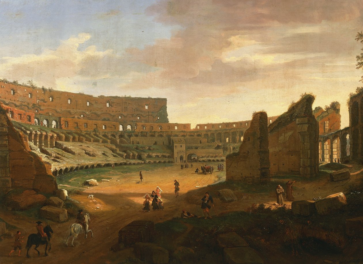 A Colosseum belseje, Gaspar van Wittel (1652 vagy 1653-1736), olaj, vászon, részlet alkotó: Gaspar van Wittel
