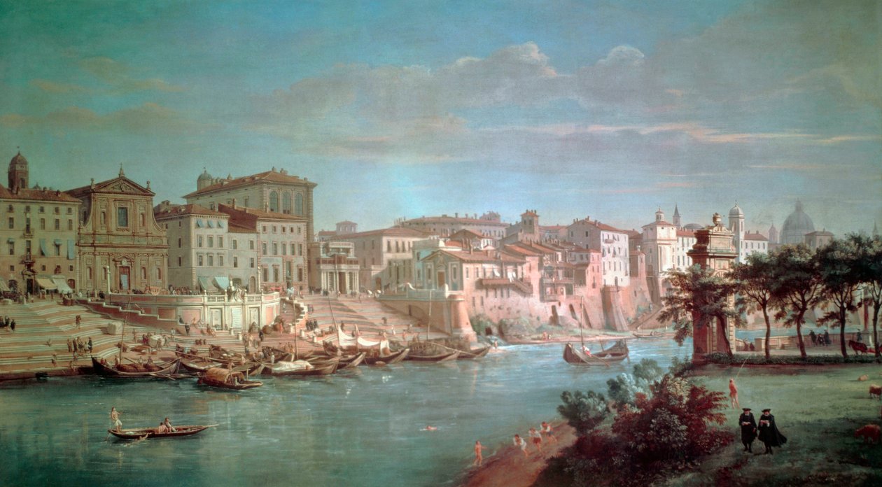 Gaspar van Wittel: A Tiberis Porto di Ripettába (1652 vagy 1653-1736) alkotó: Gaspar van Wittel