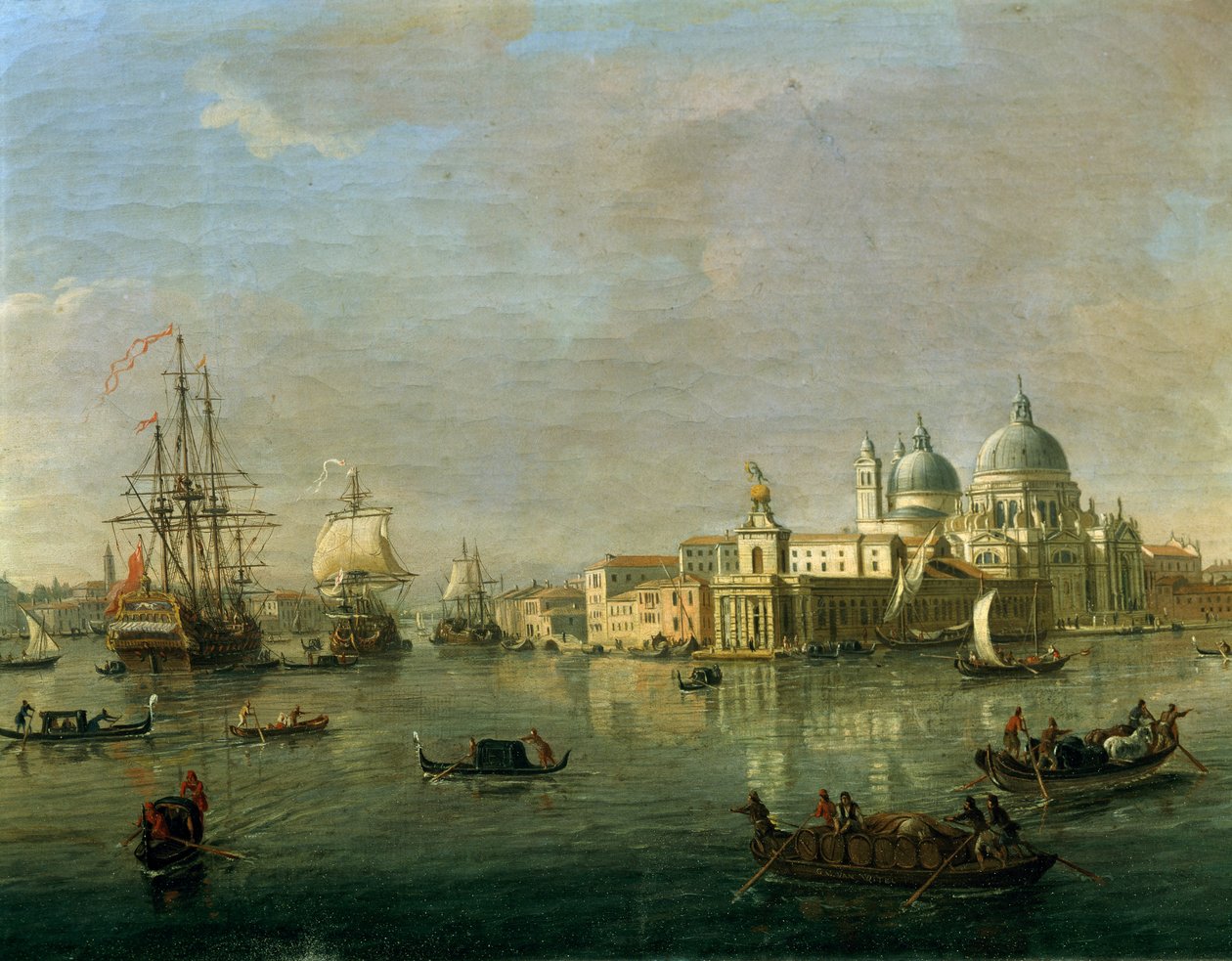 Velence látképe Giudeccával és vámházzal, Gaspar van Wittel (1652 vagy 1653-1736), olaj, vászon, 27x42 cm, részlet alkotó: Gaspar van Wittel