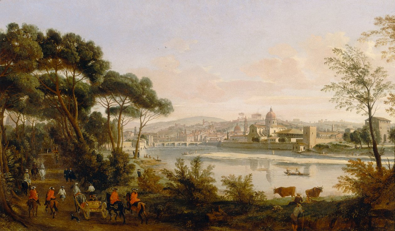 Kilátás Firenzére alkotó: Gaspar van Wittel