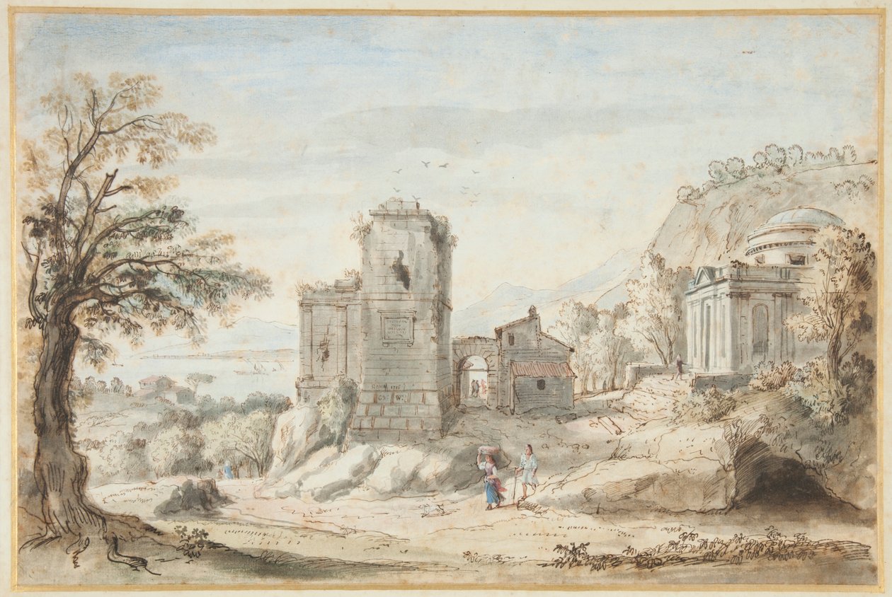 Táj romokkal és templommal, 1716 alkotó: Gaspar van Wittel