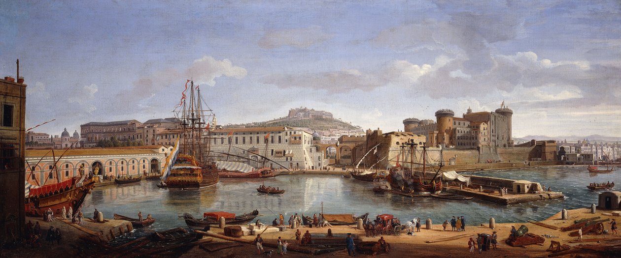 A Darsena, Nápoly, 1702 körül alkotó: Gaspar van Wittel