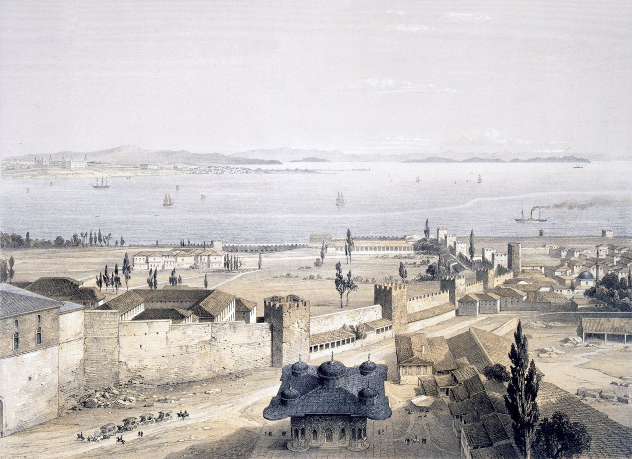 Kilátás a Boszporuszra a mecsetből, 1852 alkotó: Gaspard Fossati