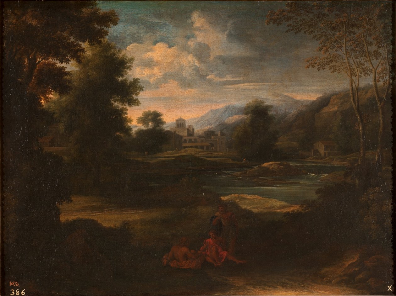 Dughet - Tájkép három alakkal, 1648 - 1650 alkotó: Gaspard Dughet