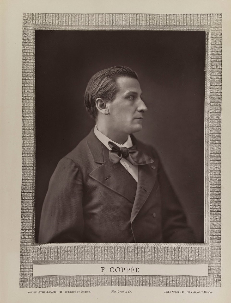 François Coppée költő portréja 1842-1908, c. 1875. alkotó: Gaspard Félix Nadar