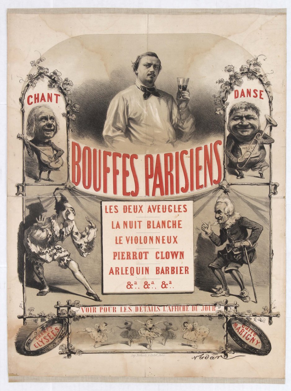 Theater des Bouffes-Parisiens, Jacques Offenbach, 1865. alkotó: Gaspard Félix Nadar