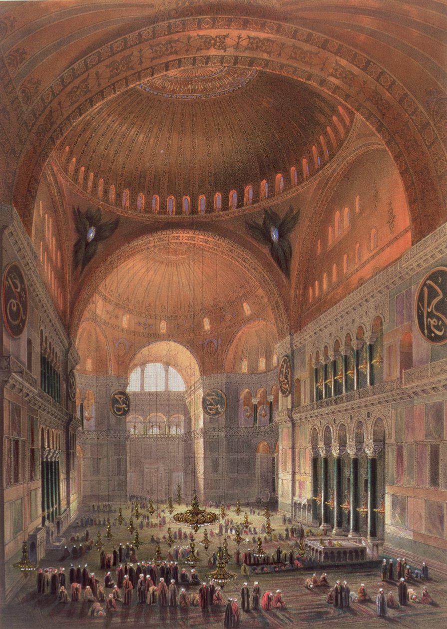 Haghia Sophia belseje, Konstantinápoly, pub. 1852 alkotó: Gaspard Fossati