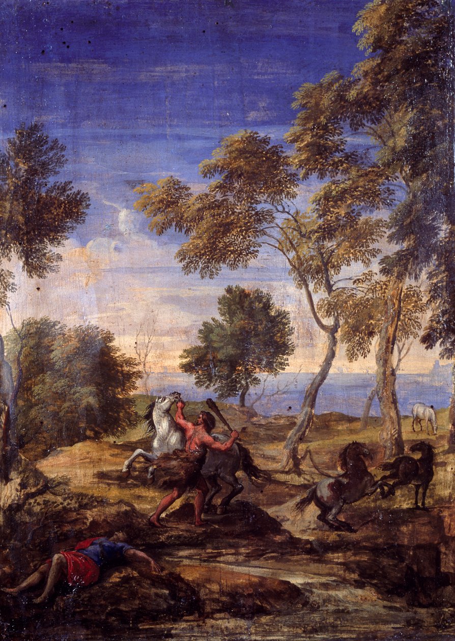 Kentaurok vidéki csatája (olaj, vászon) alkotó: Gaspard Poussin (school of) Dughet