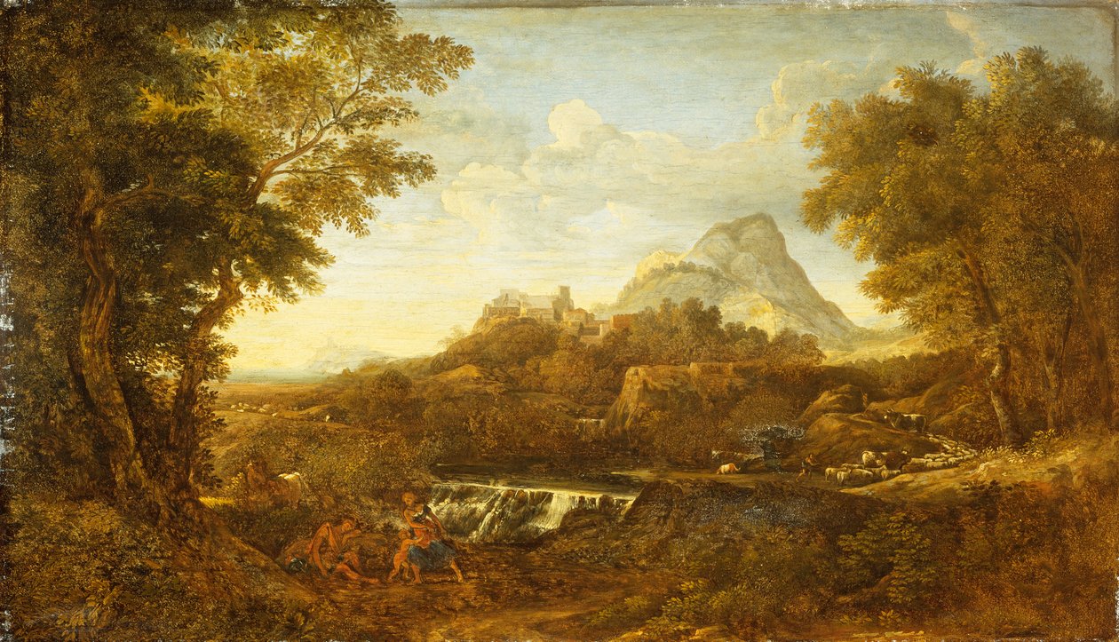 Rinaldo és Armida, a Gerusalemme Liberata szerelmesei (olaj) alkotó: Gaspard Poussin (school of) Dughet